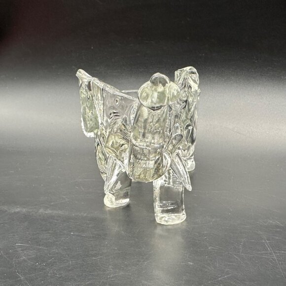 Vintage Clear Glass Elephant Figurine Trinket Dish Jewelry Key Holder Candy - Picture 5 of 9